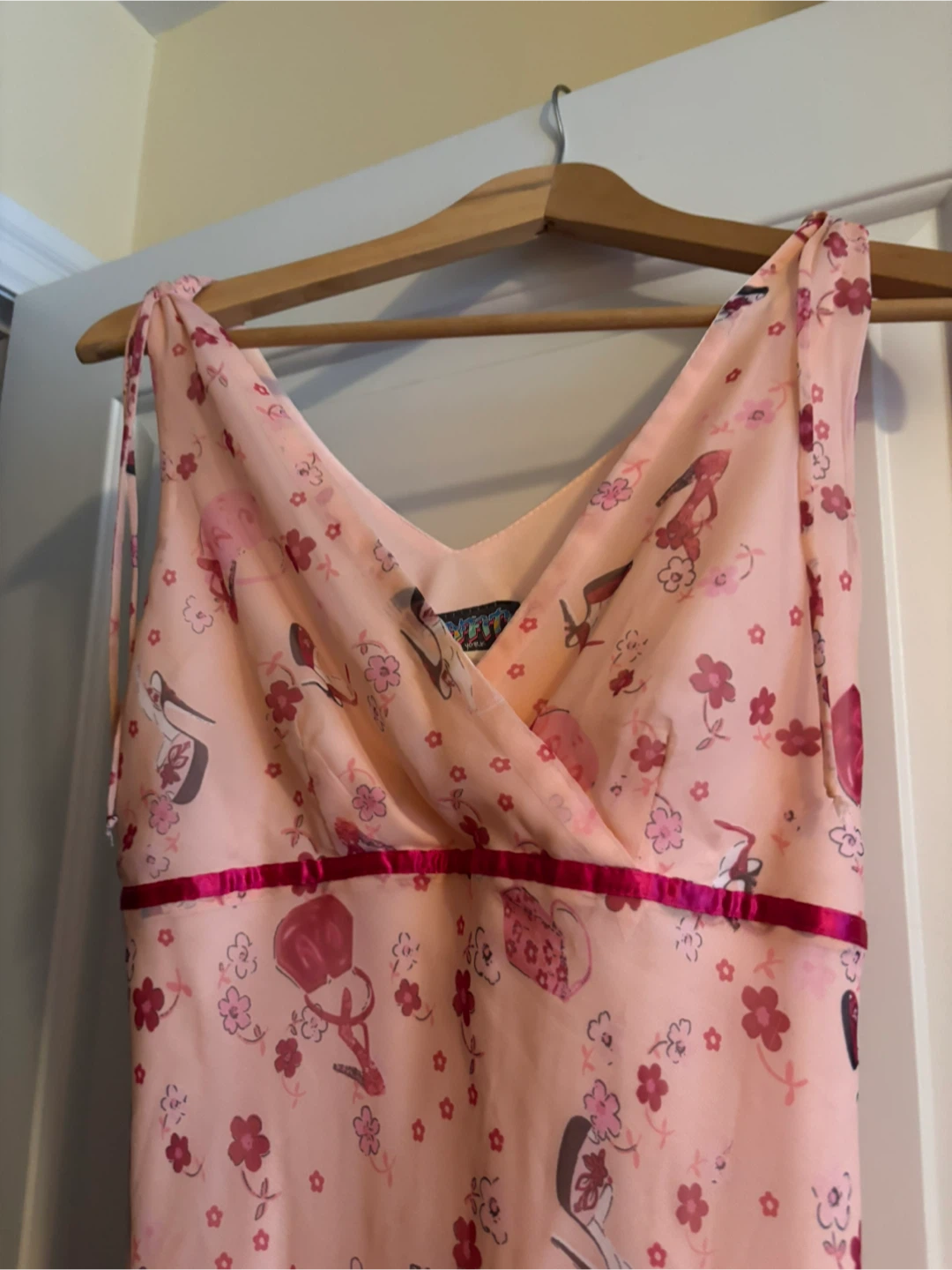 Pink Floral and Shoe Print Sundress - photo 3