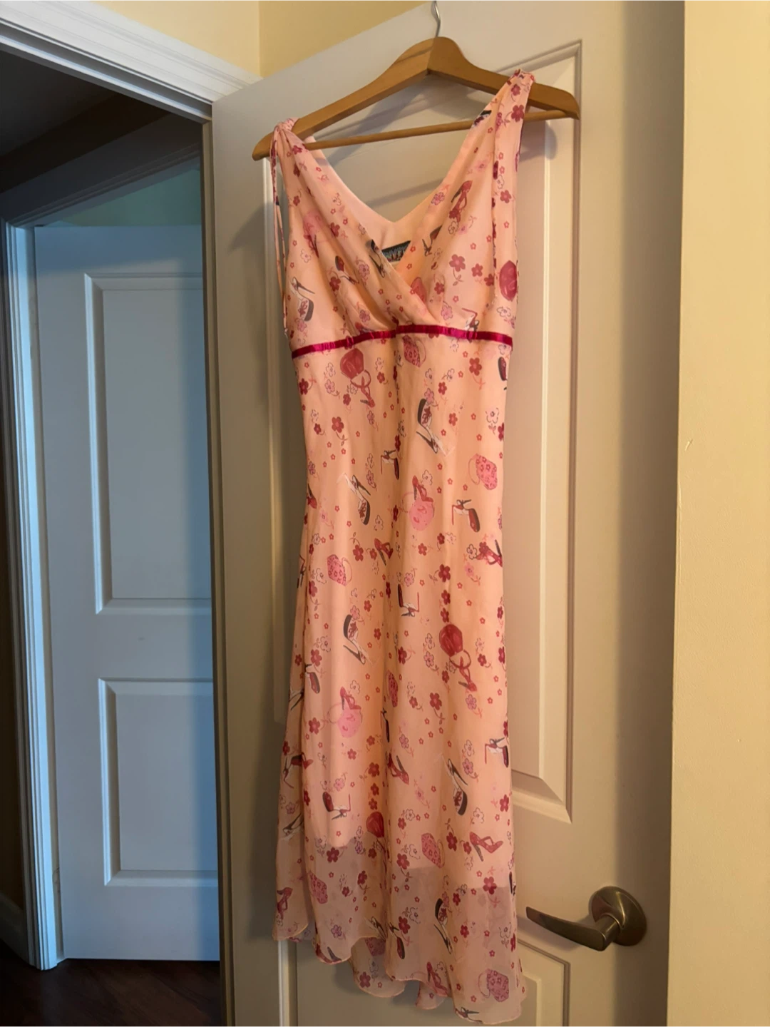 Pink Floral and Shoe Print Sundress