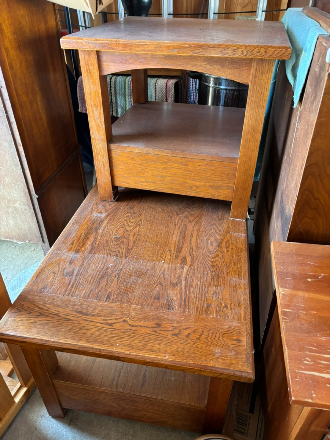 Wooden Coffee Table with Drawer and Shelf - photo 3