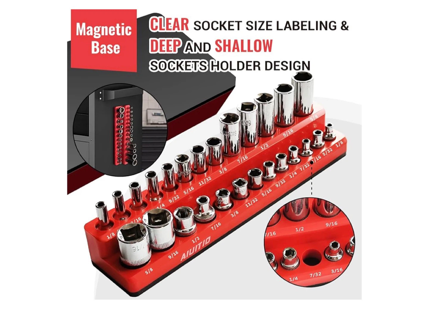 Magnetic Socket Organizer, 4- Pack - photo 2