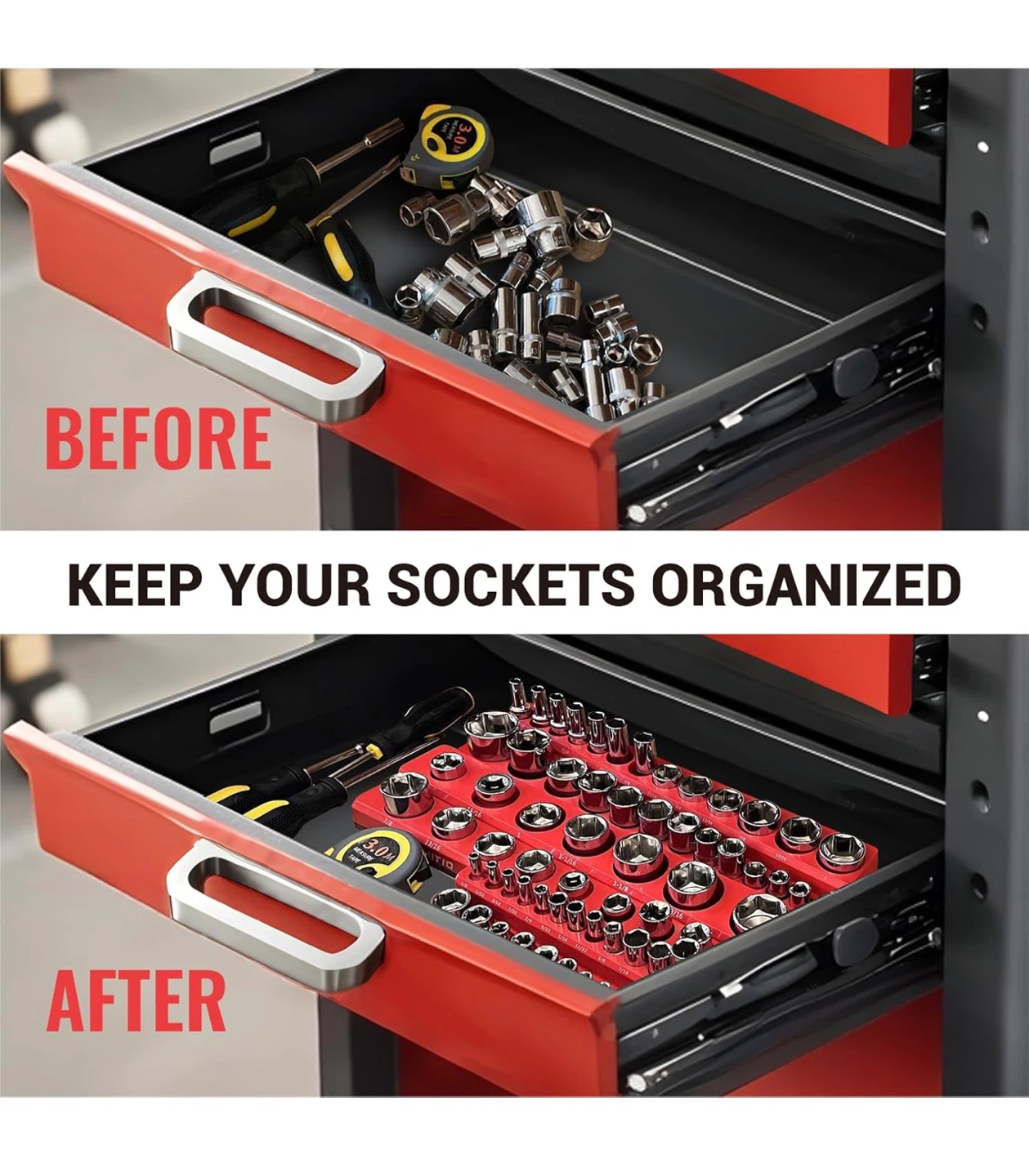 Magnetic Socket Organizer, 4- Pack - photo 4