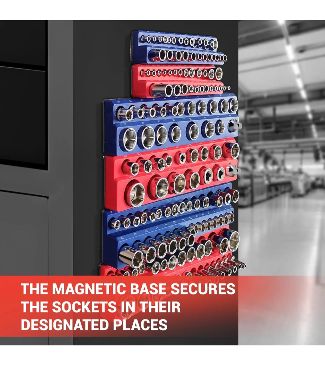 Magnetic Socket Organizer, 4- Pack