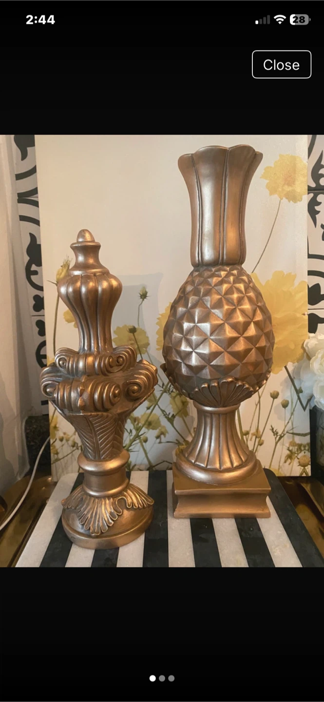 Gold Decorative Finials Candlesticks Set - photo 3