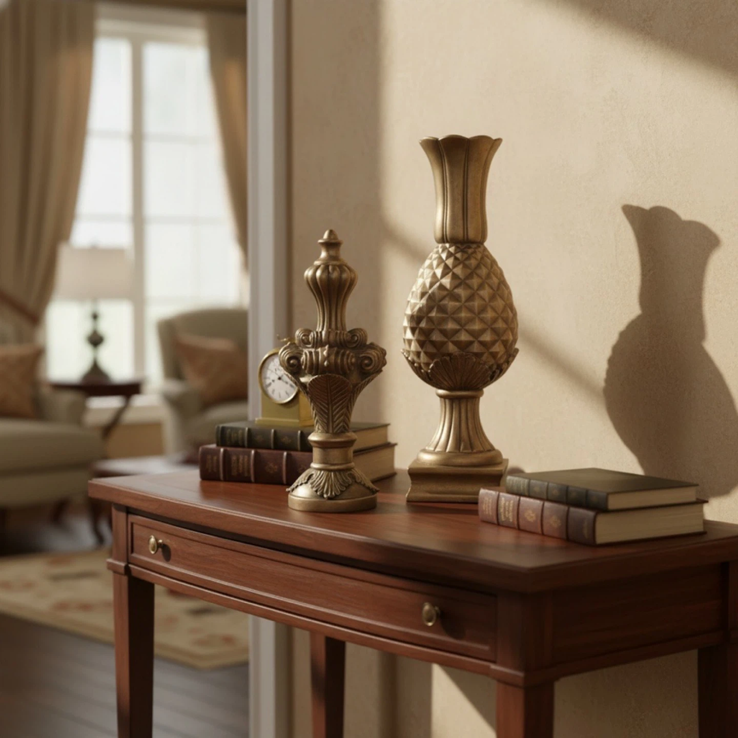 Gold Decorative Finials Candlesticks Set