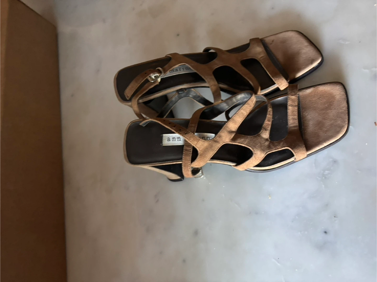 Ann Marino Brown Suede Strappy Heels - photo 4