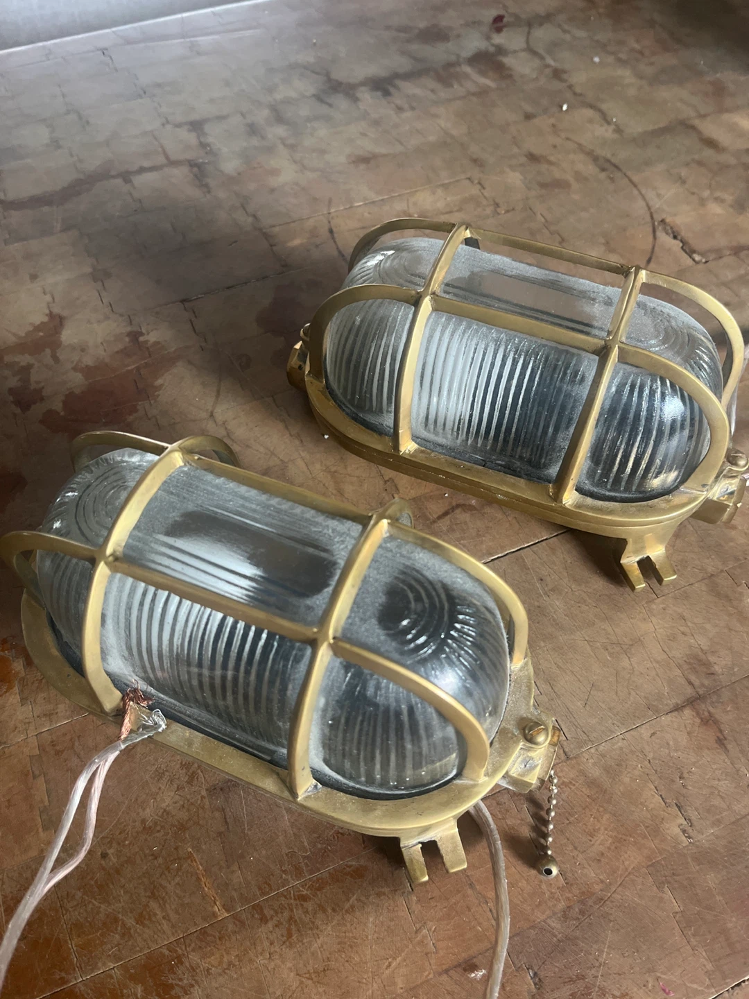 Vintage Brass Light Fixture (2 available)