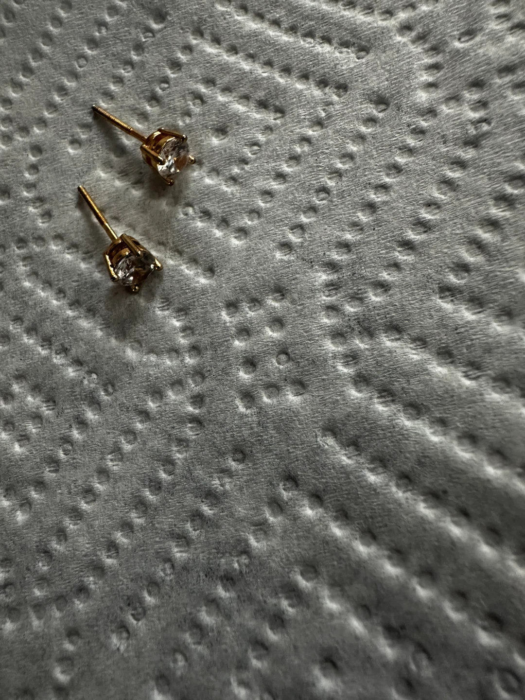 Gold Stud Earrings with Clear Stones - photo 4
