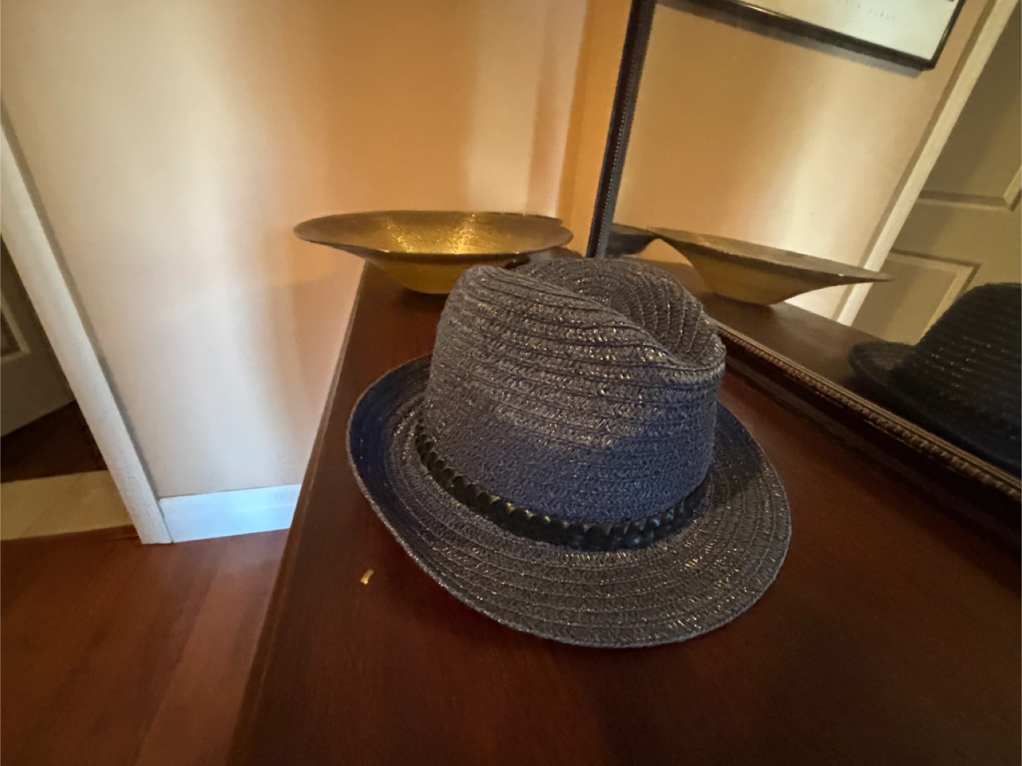 Blue Woven Fedora Hat - photo 3