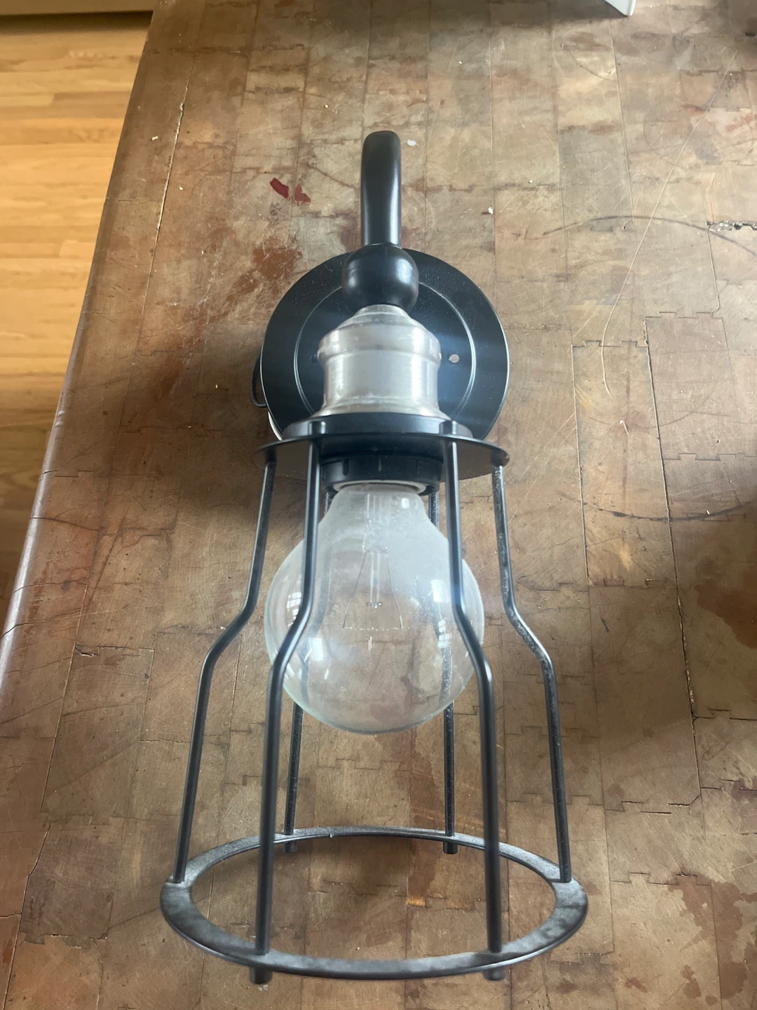 Black Metal Cage Sconce Light Fixture