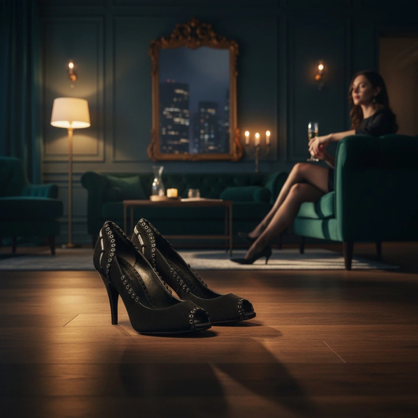 Black Chanel Suede Heels - photo 2