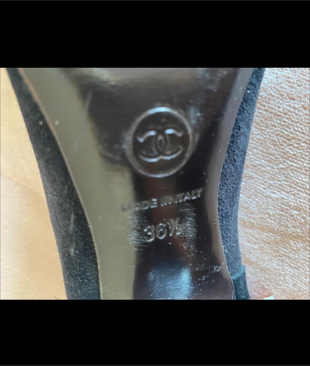 Black Chanel Suede Heels - photo 4