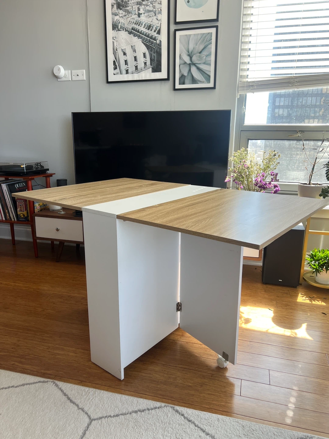 Folding Dining Table with Shelves