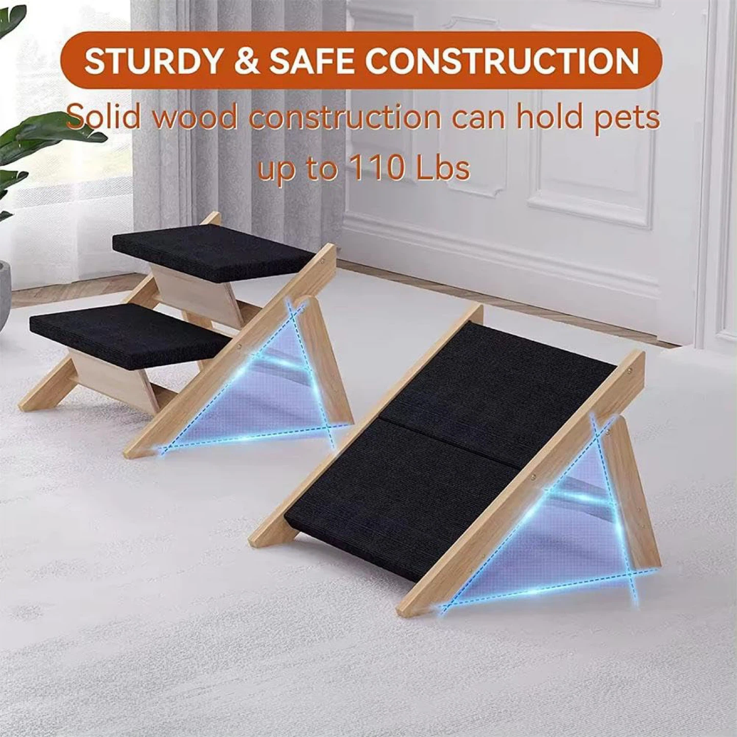Dog Stairs/Ramp - Wooden 2 in 1 Foldable Stairs - photo 3