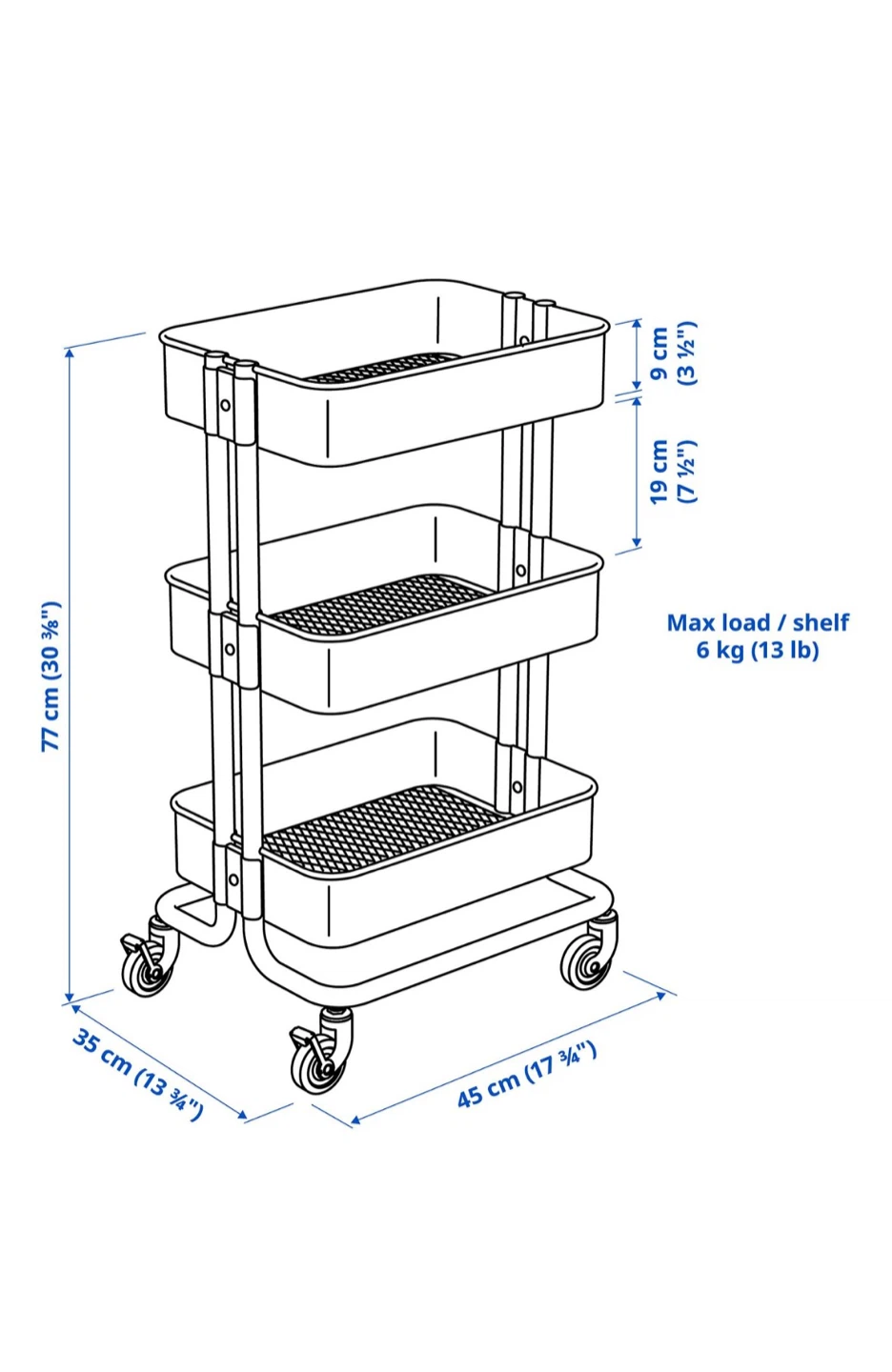 Black 3-Tier IKEA Rolling Cart - photo 5