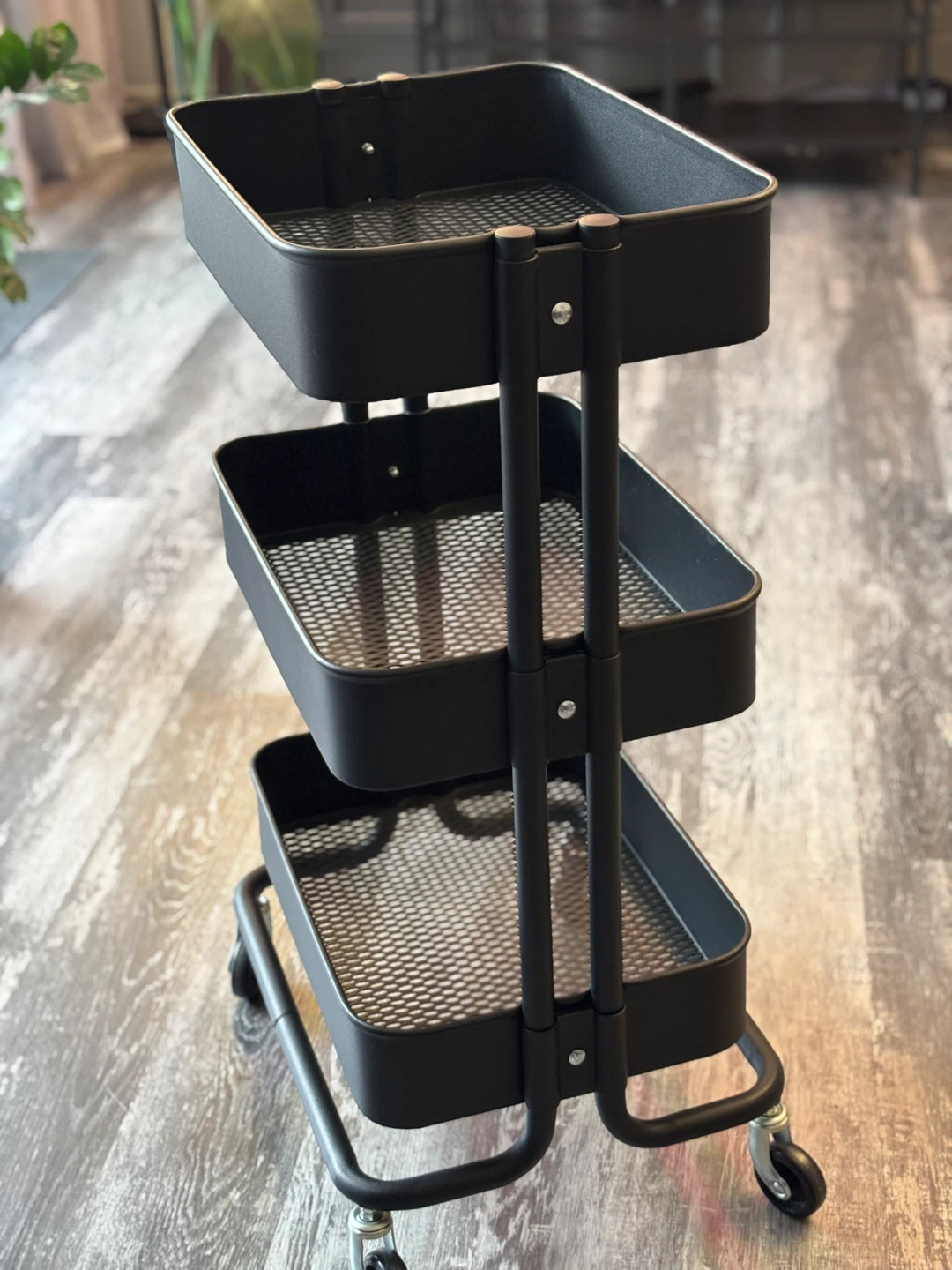 Black 3-Tier IKEA Rolling Cart