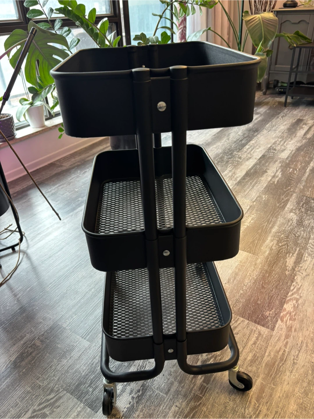 Black 3-Tier IKEA Rolling Cart - photo 3