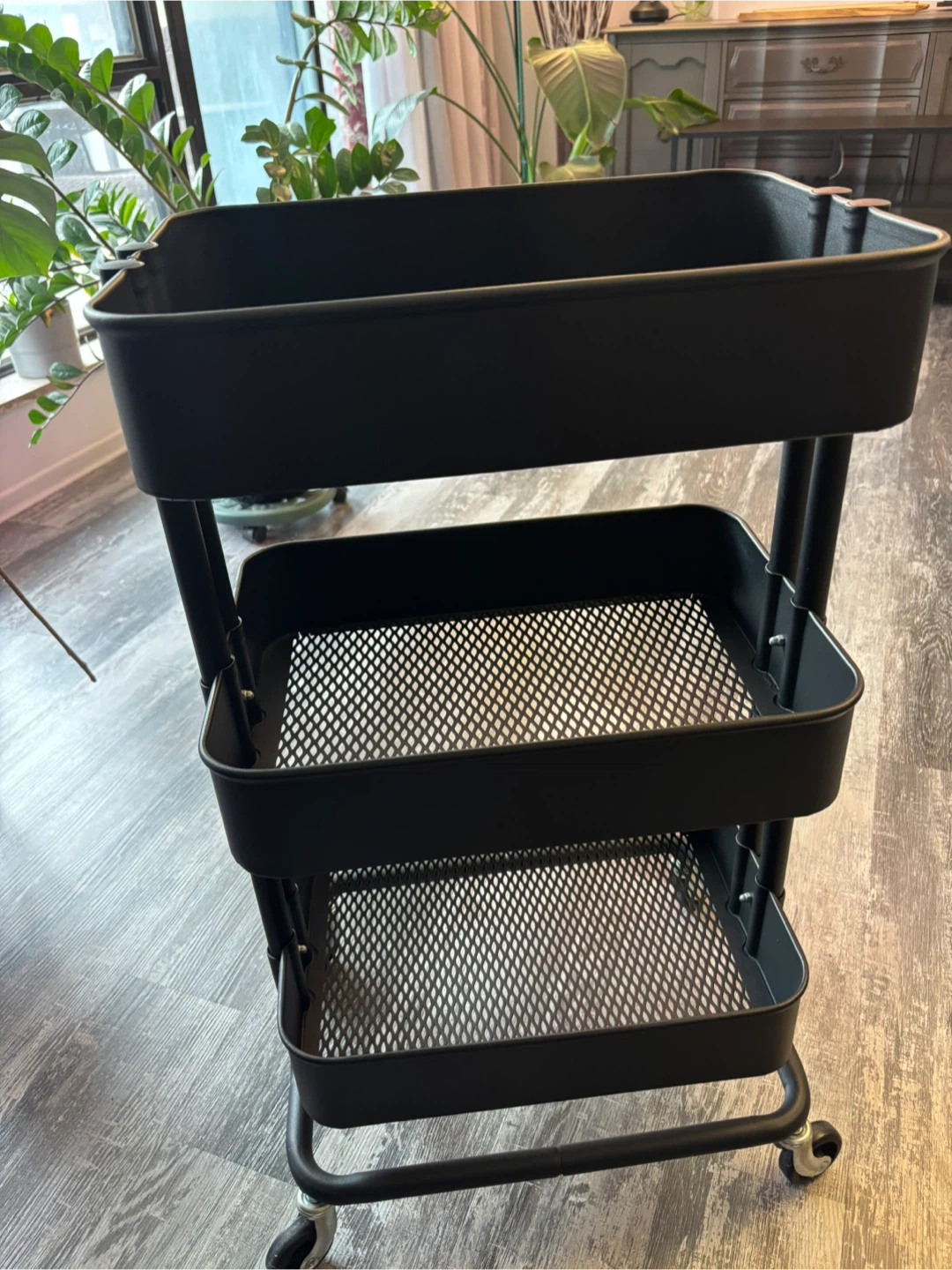 Black 3-Tier IKEA Rolling Cart - photo 2
