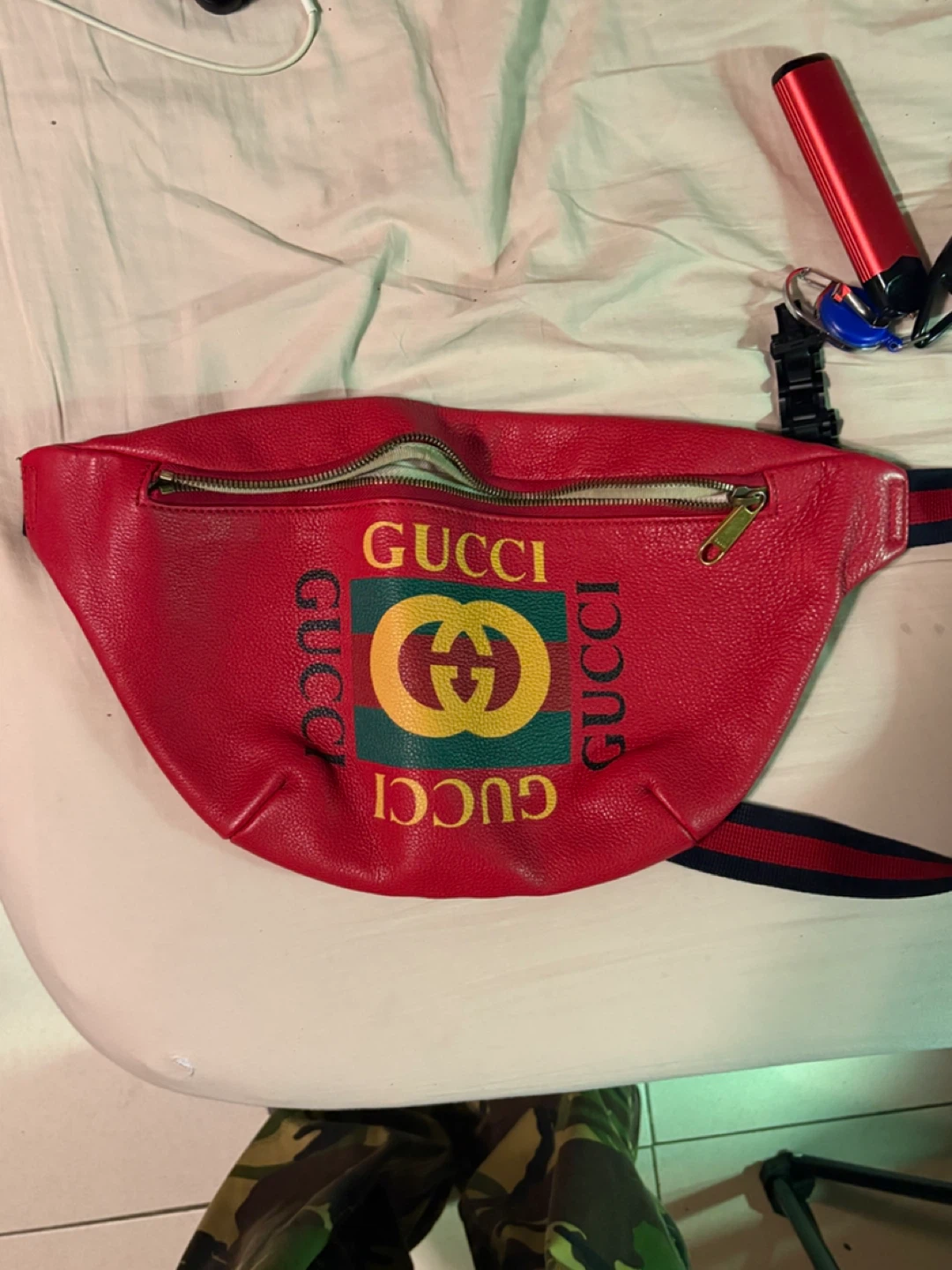 Gucci Red Leather Belt Bag