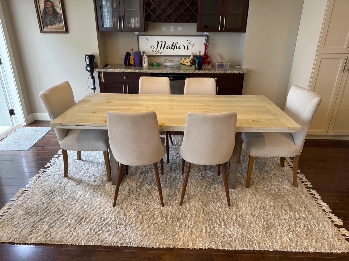 Farmhouse Dining Table with 6 Chairs - photo 2