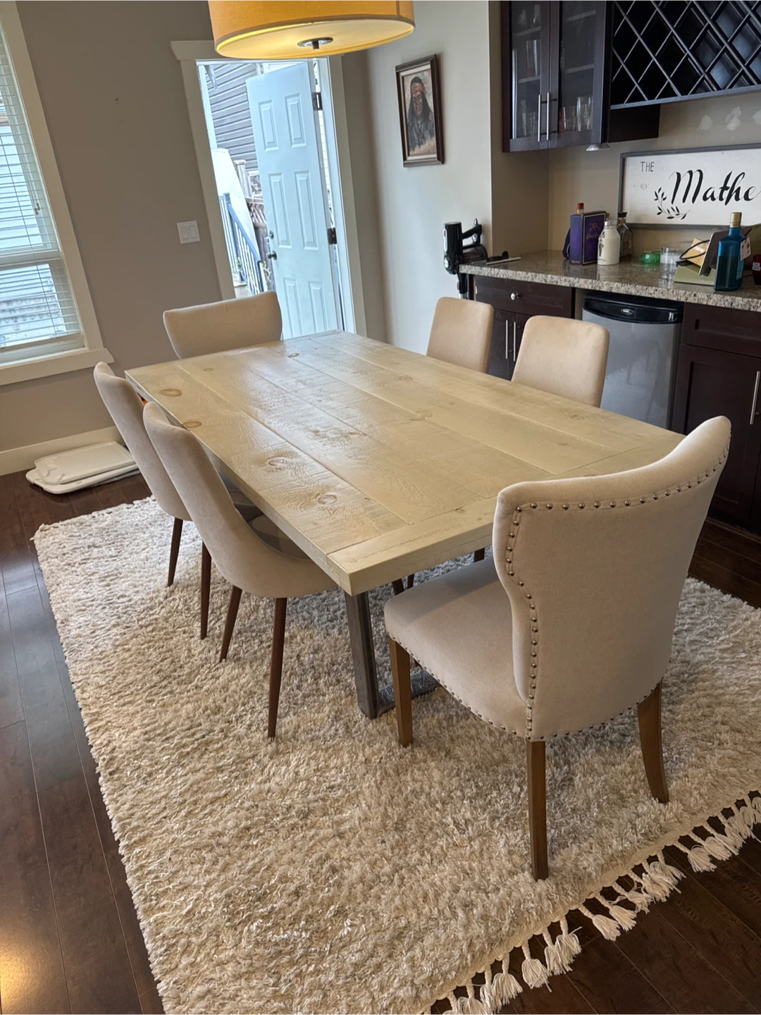 Farmhouse Dining Table with 6 Chairs