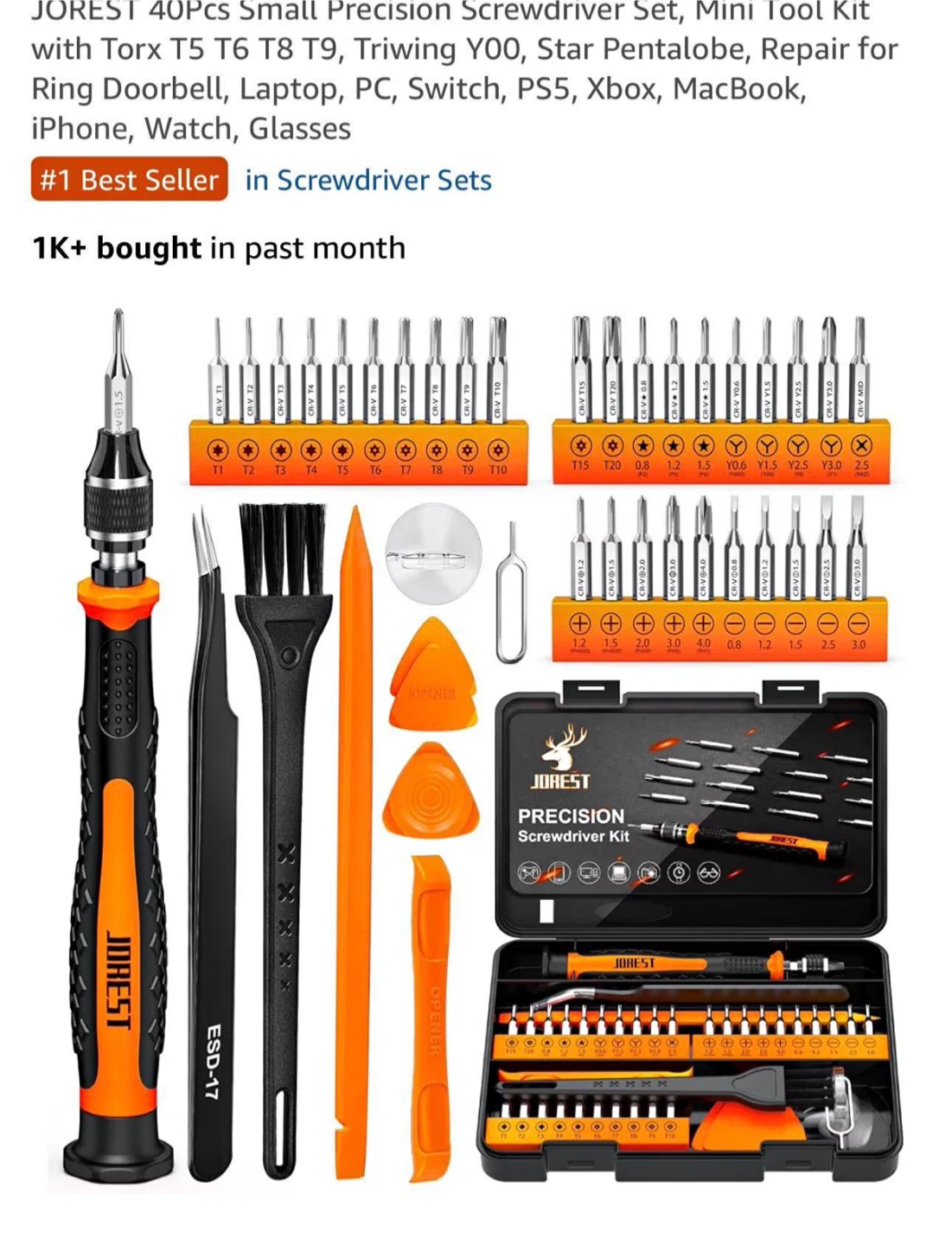 JOREST 40-Piece Precision Screwdriver Set