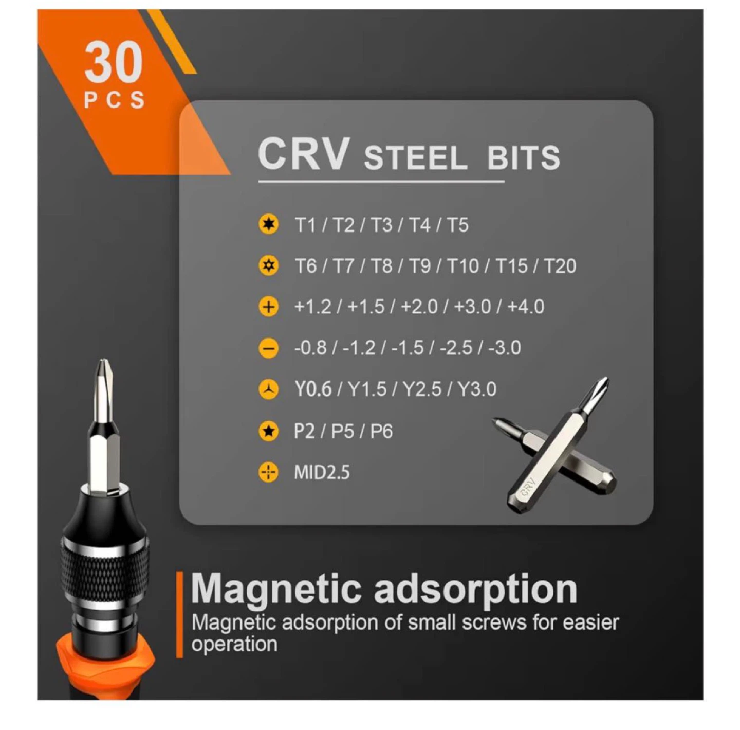 JOREST 40-Piece Precision Screwdriver Set - photo 3