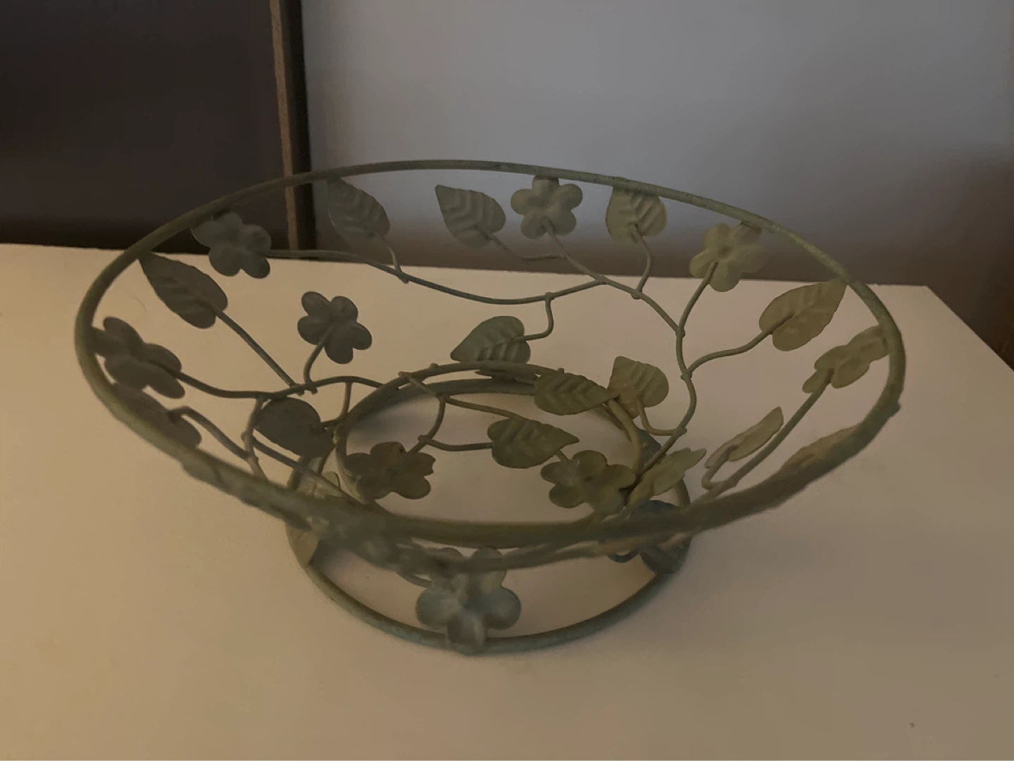 Decorative Wire Fruit Bowl with Floral Design