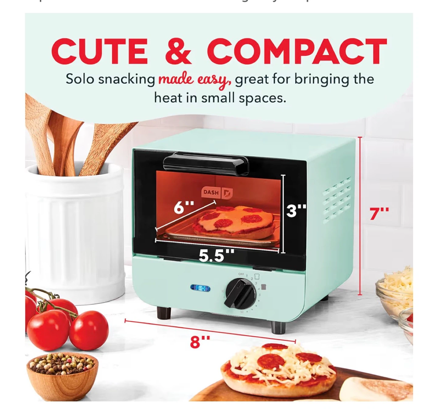 Dash Aqua Mini Toaster Oven