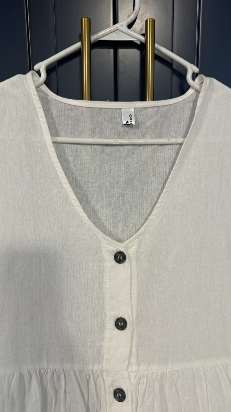 New White Button-Up Pocket Dress - photo 4