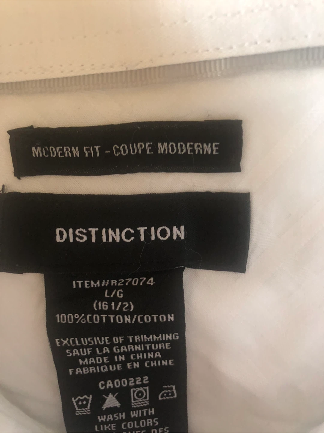 White Modern Fit Dress Shirt - Large - photo 3