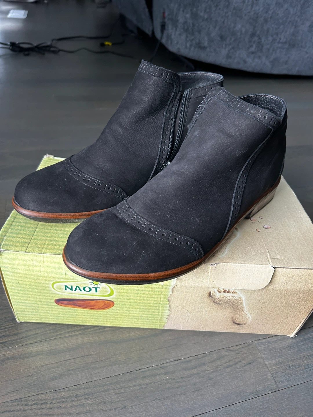 Naot Black Suede Ankle Boots - Size 42 - photo 2
