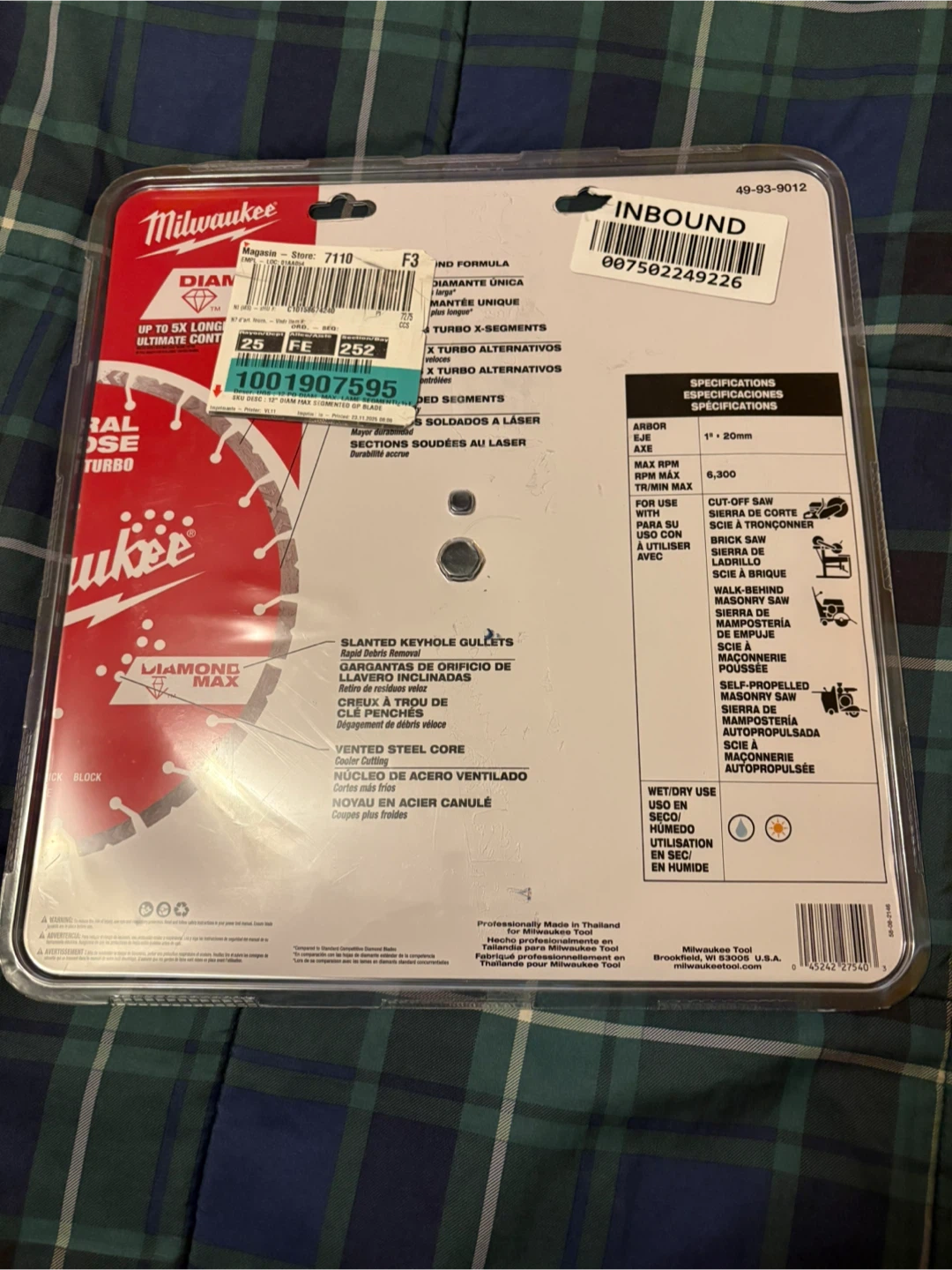 Milwaukee 12” general purpose segment turbo diamond blade - photo 2