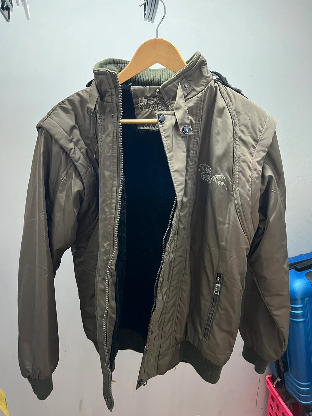 Brown Fleece-Lined Bomber Jacket