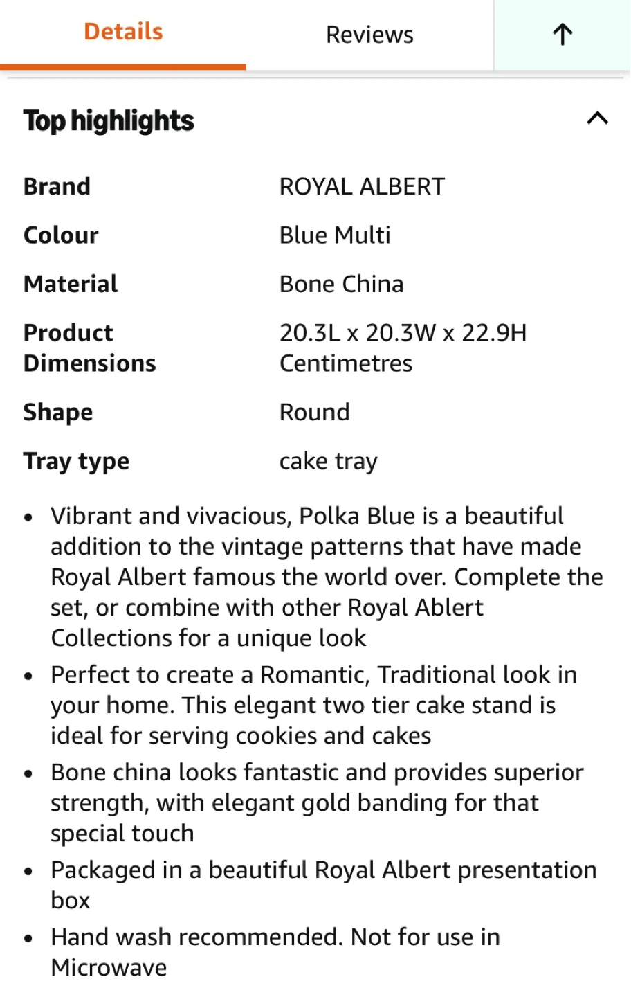 Royal Albert Polka Blue Two-Tier Cake Stand - photo 2