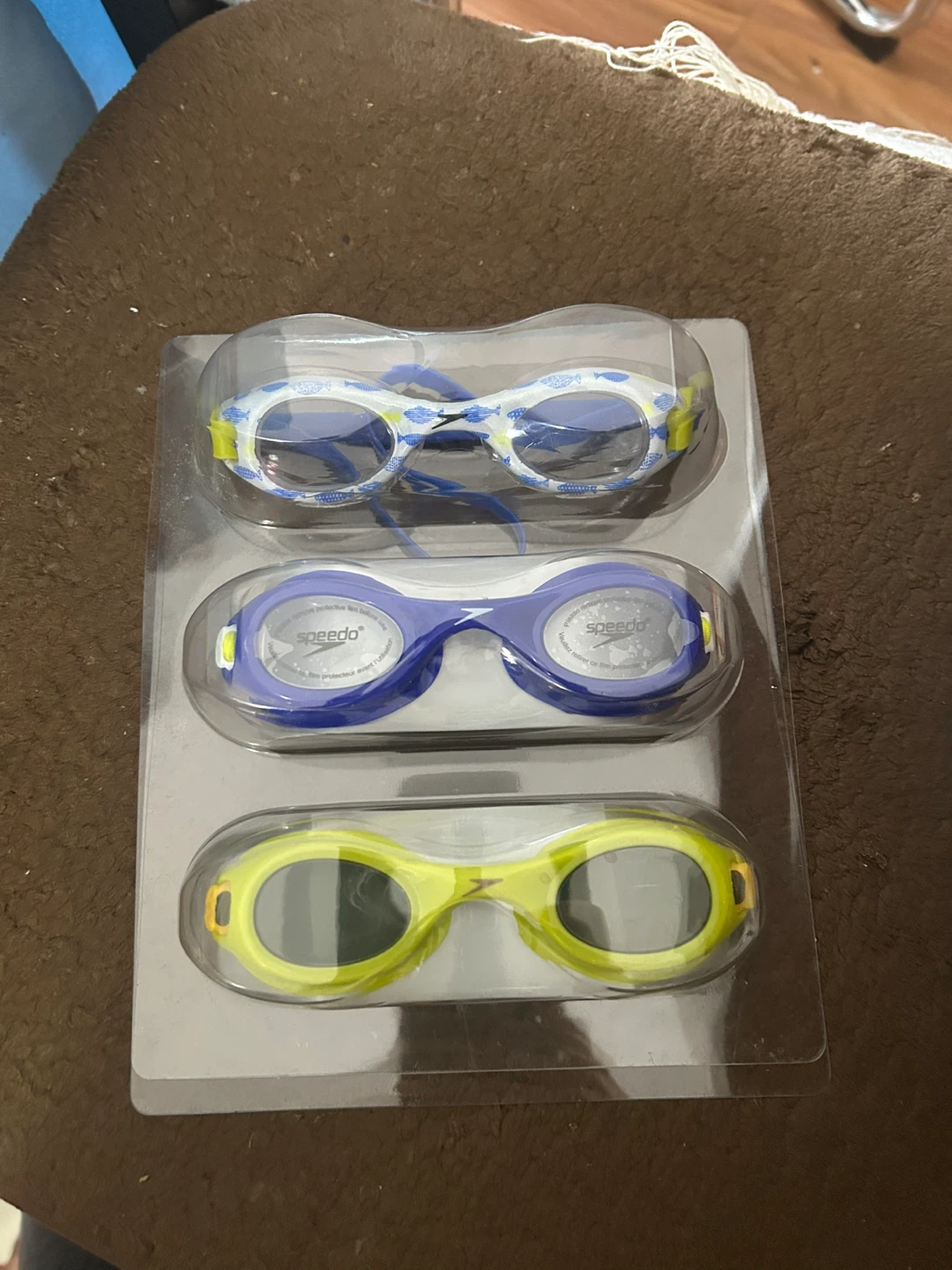 3 Speedo Kids Swim Goggle Set