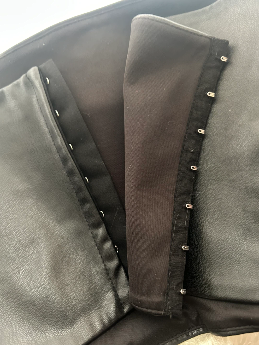 ZARA Black Faux Leather Corset Top - Size XS - photo 3