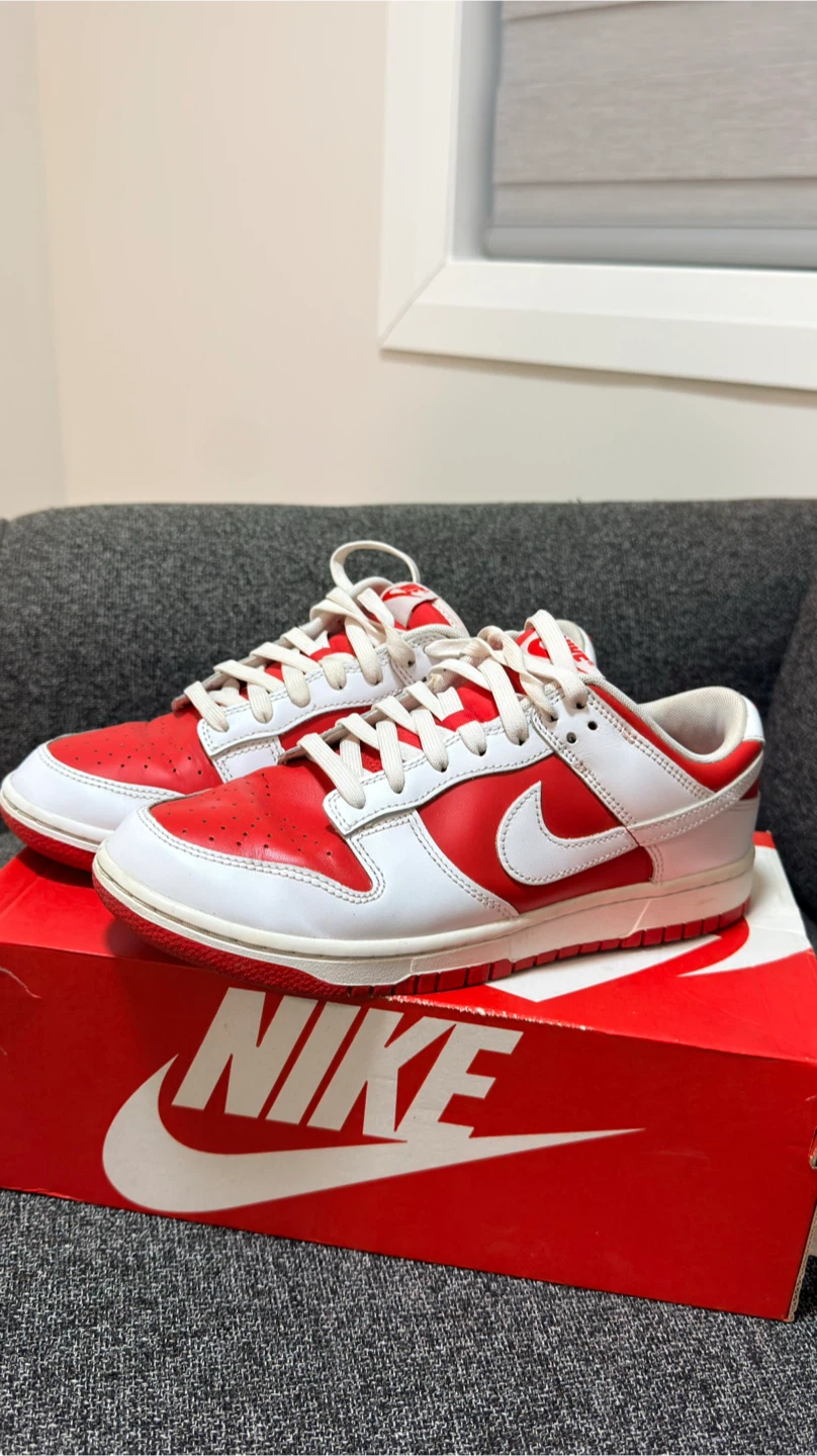 Nike Dunk Low Red White Sneakers - photo 2