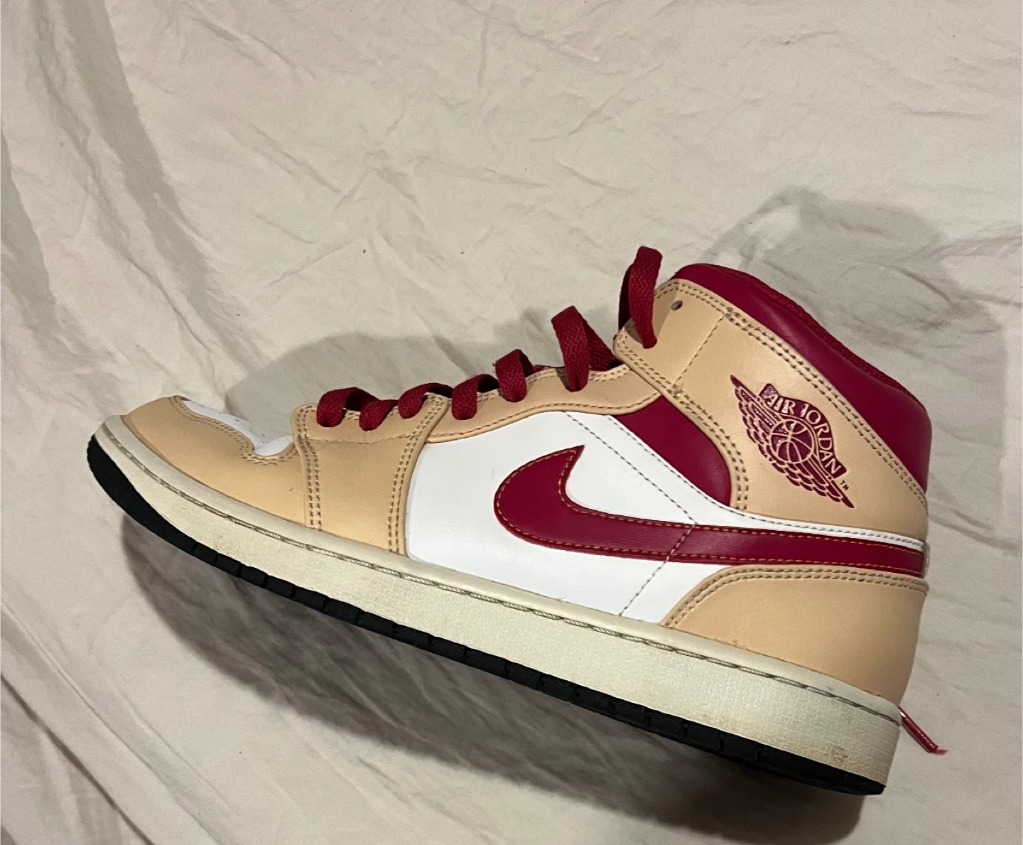 Air Jordan 1 Mid SE "Wheat and Crimson" Sneakers - photo 3