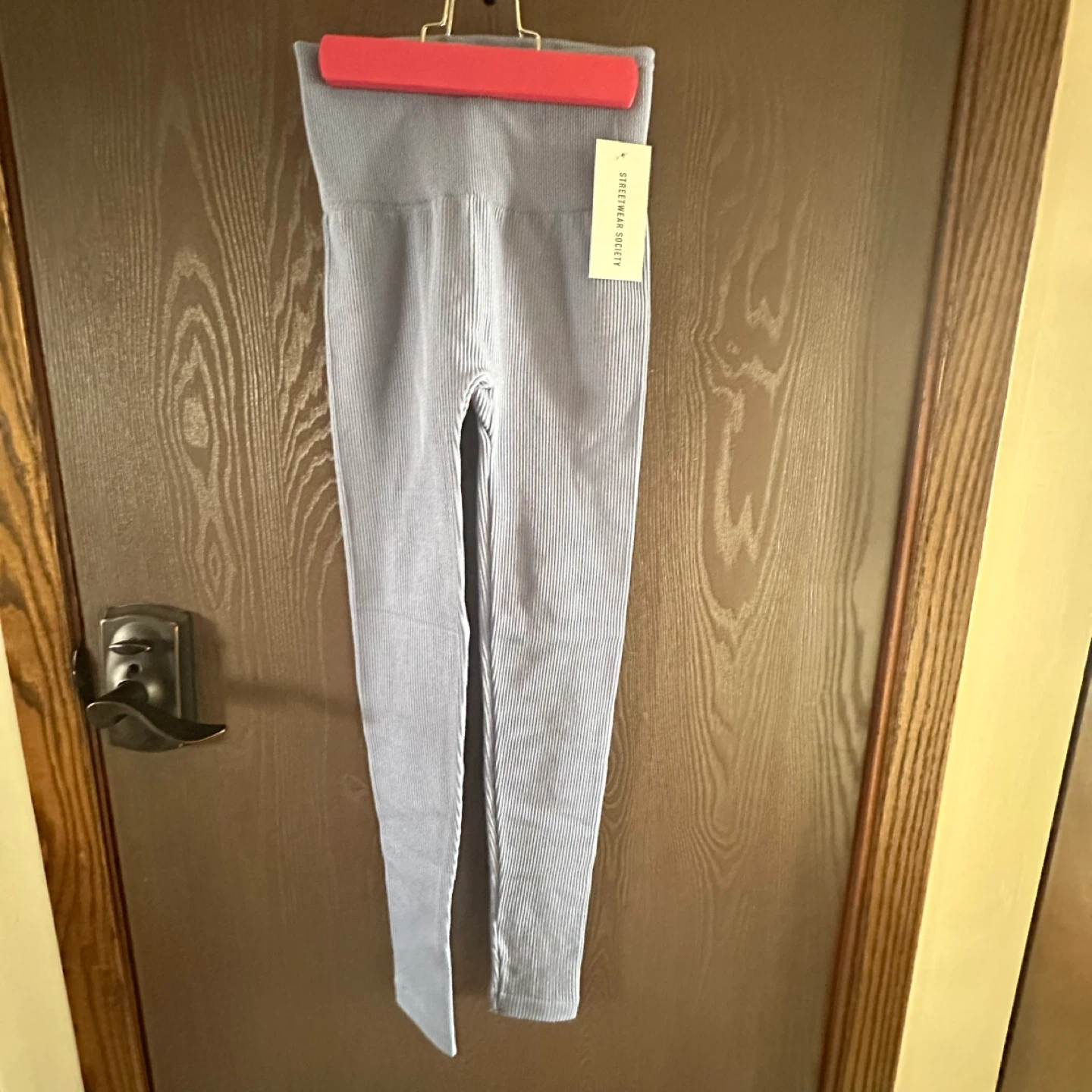 Streetwear Society Ribbed Leggings S/M Light Blue