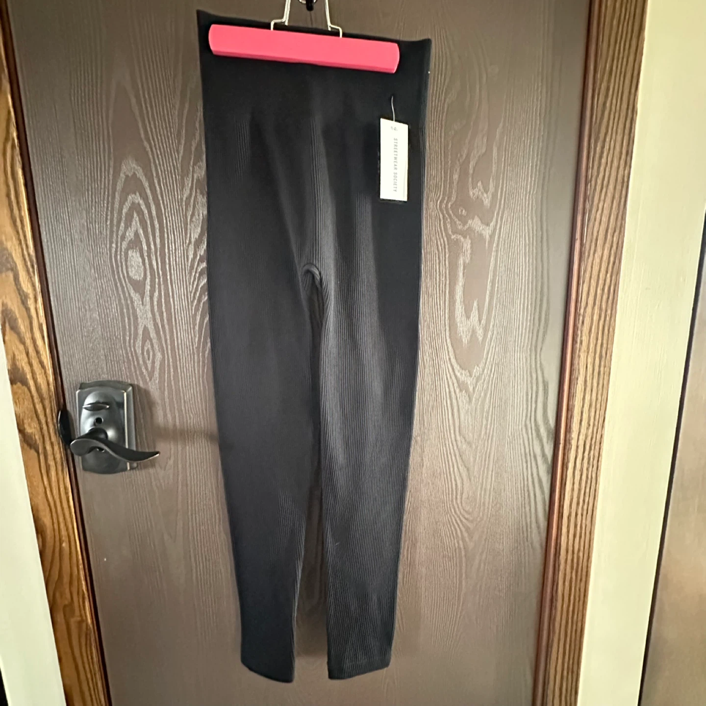 Streetwear Society Black Ribbed Leggings M/L