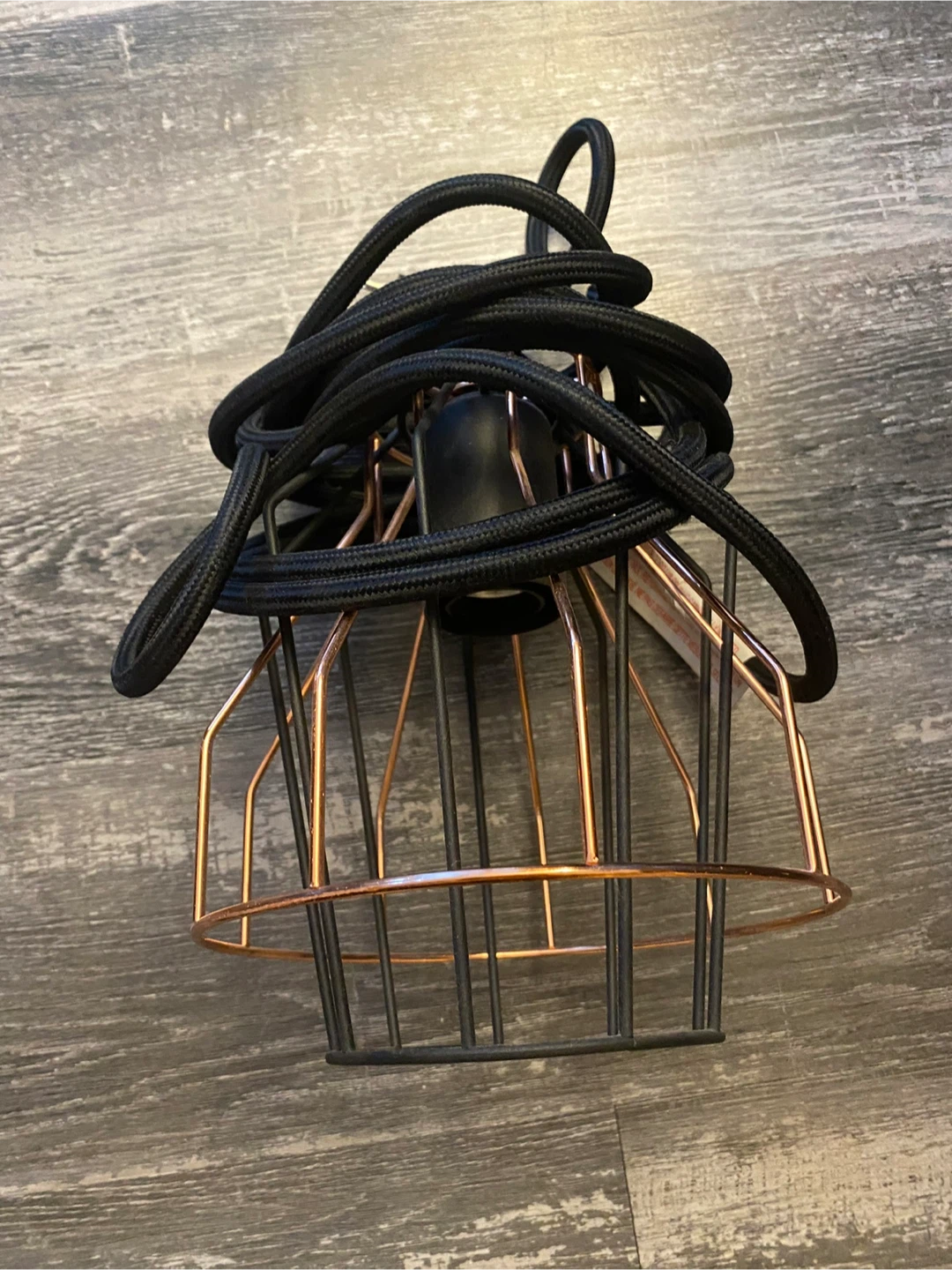 Black and Copper Geometric Pendant Light Fixture - photo 2