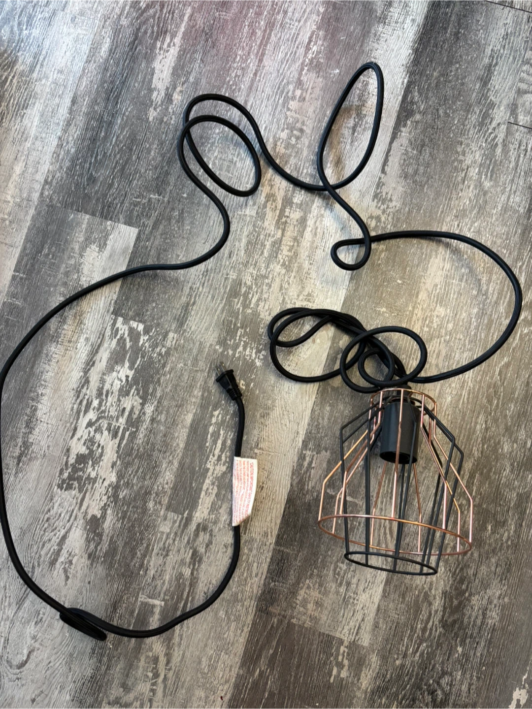 Black and Copper Geometric Pendant Light Fixture - photo 3