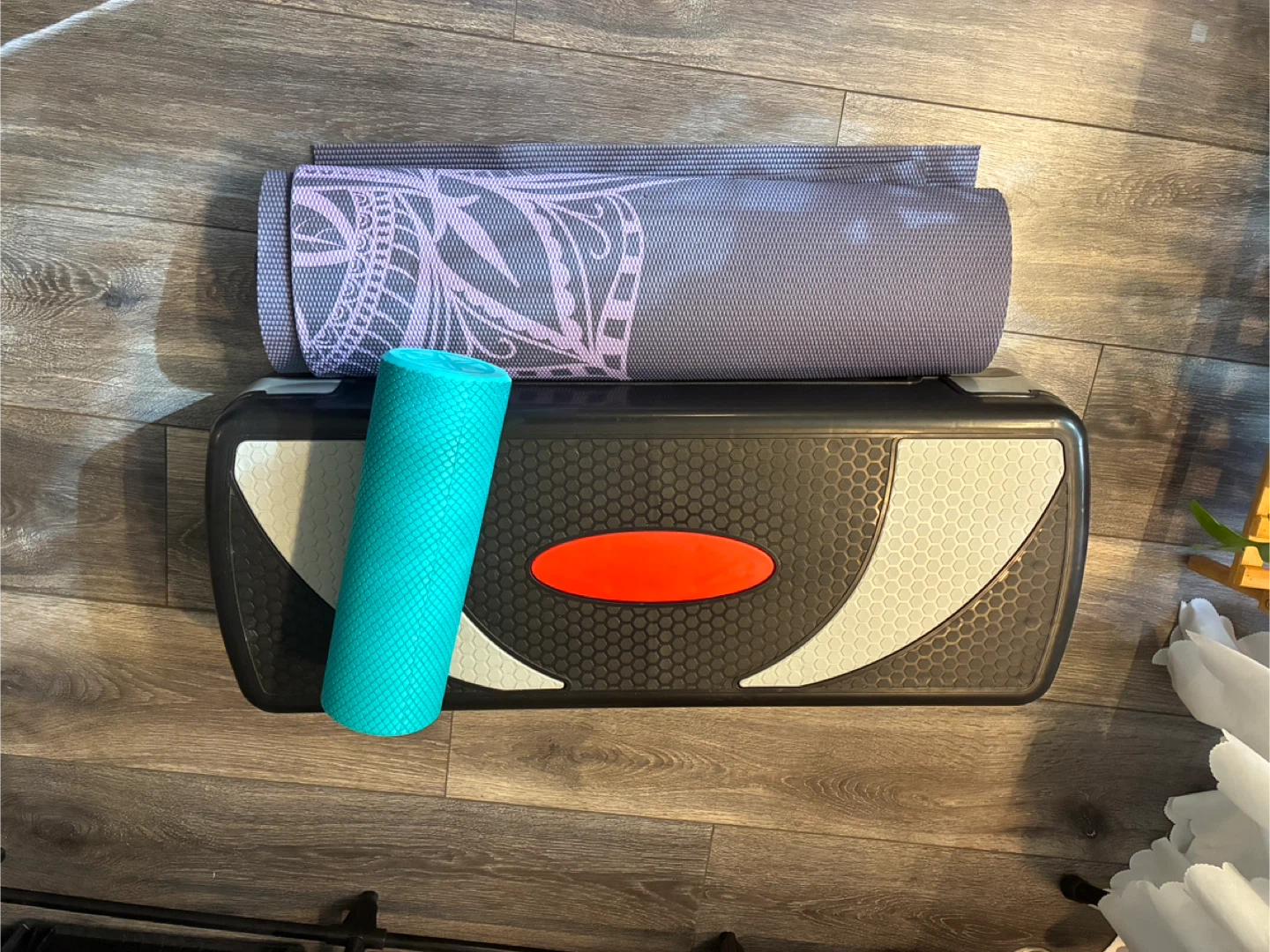 Yoga Mat , Foam Roller and step box set