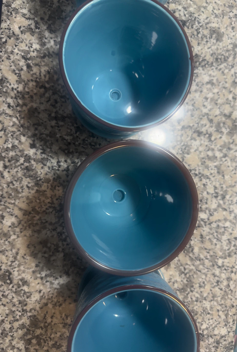 Set of 4 Blue Ceramic Planters with Saucers - photo 2