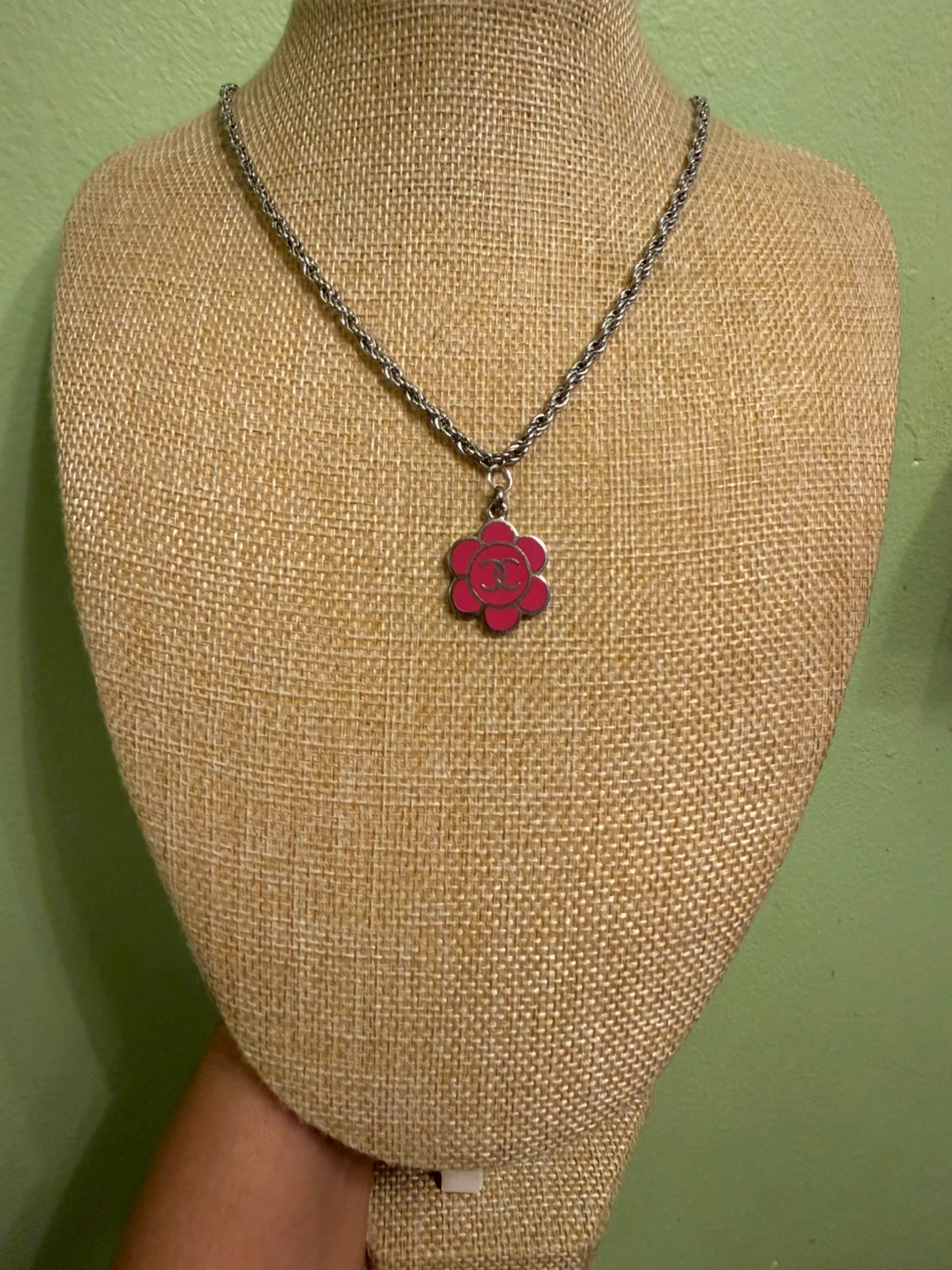 Chanel Repurposed Flower Pendant Necklace