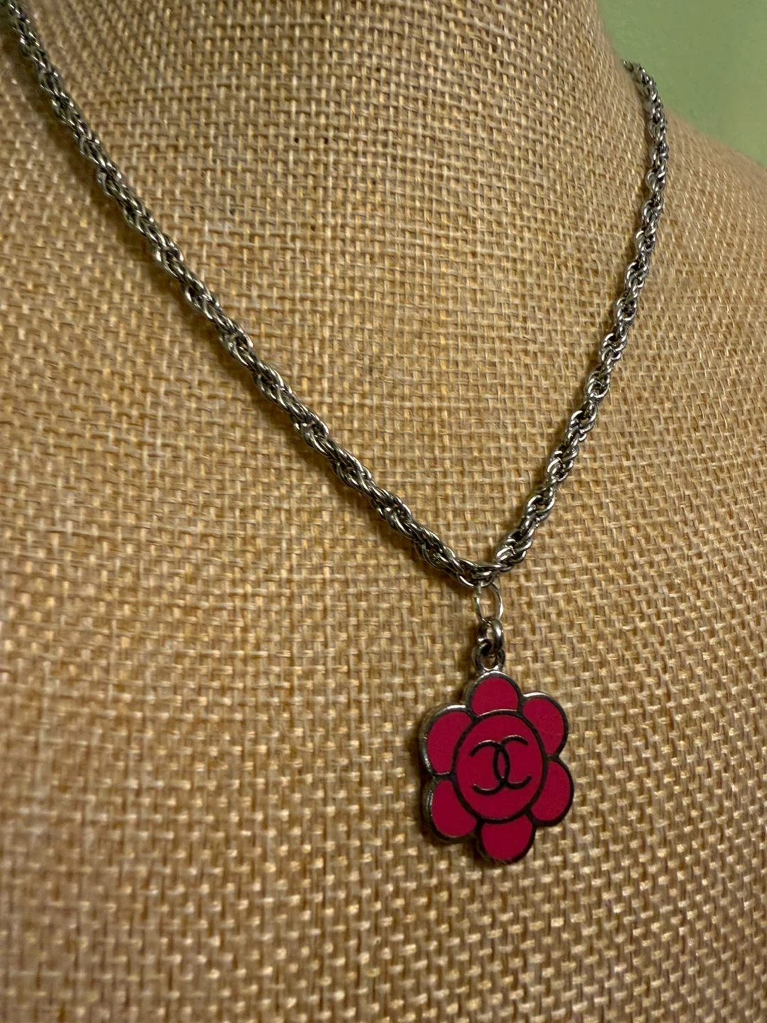 Chanel Repurposed Flower Pendant Necklace - photo 5