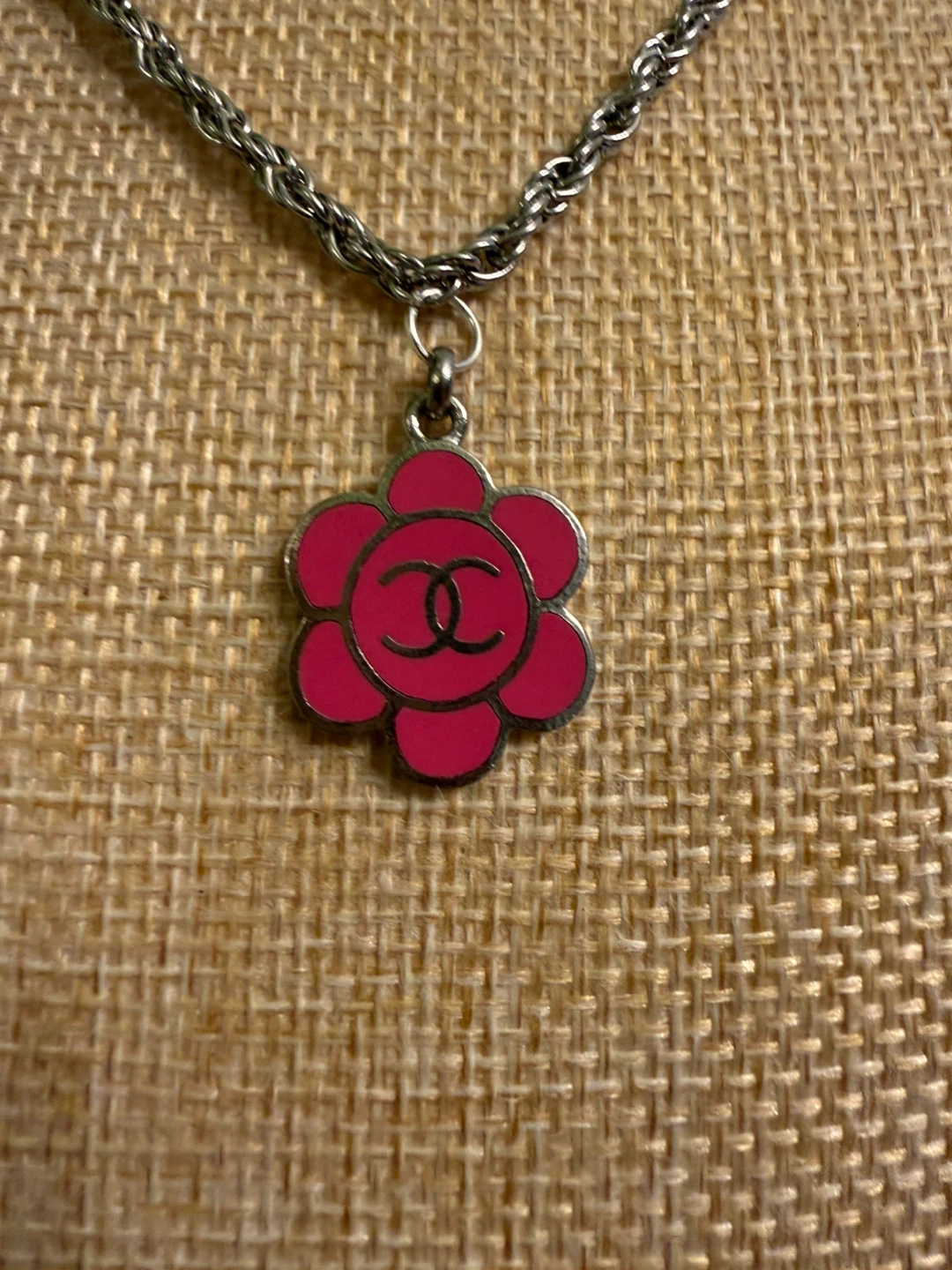 Chanel Repurposed Flower Pendant Necklace - photo 3