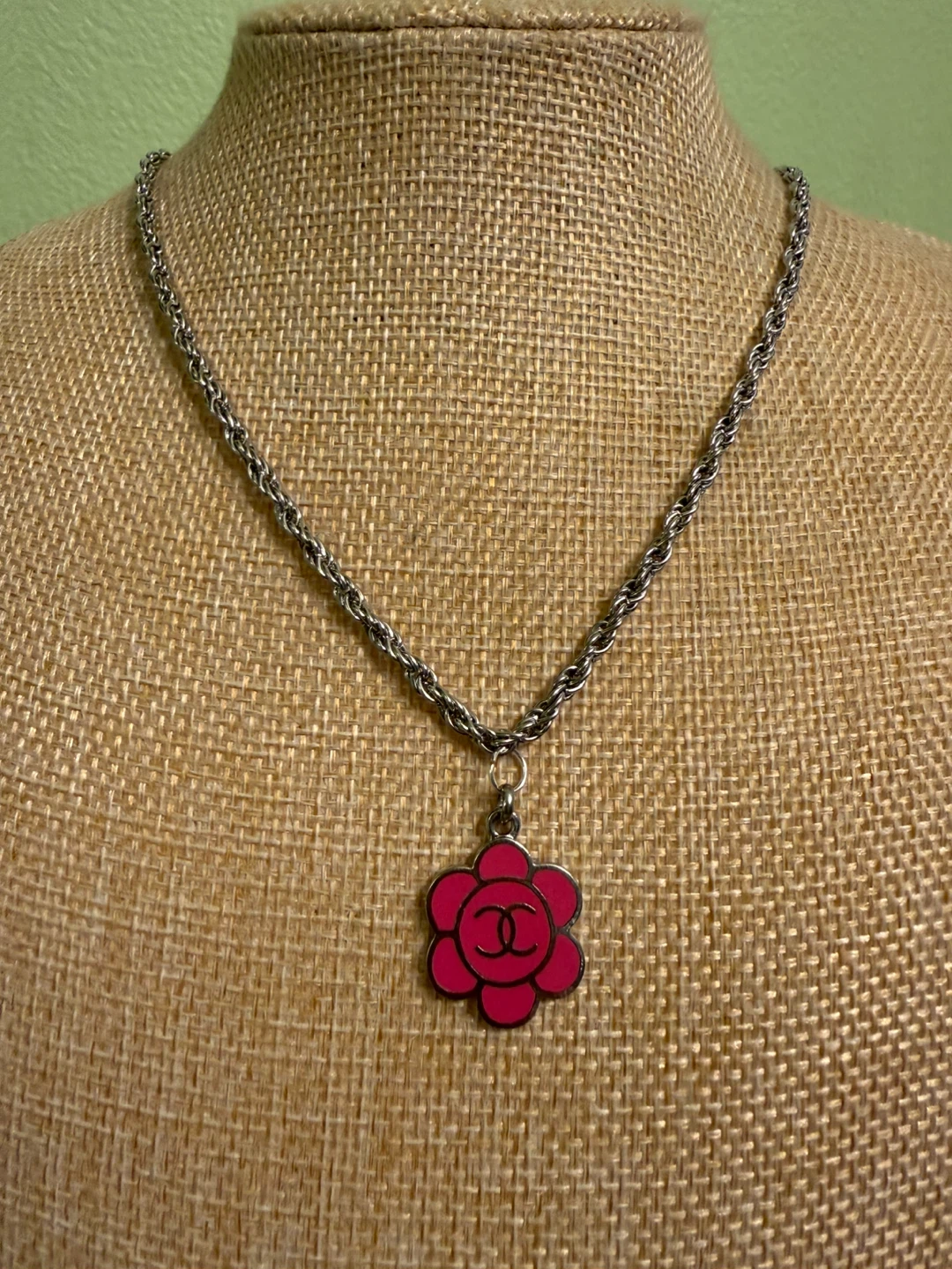 Chanel Repurposed Flower Pendant Necklace - photo 2