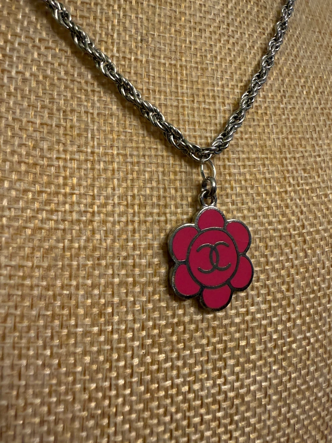 Chanel Repurposed Flower Pendant Necklace - photo 4