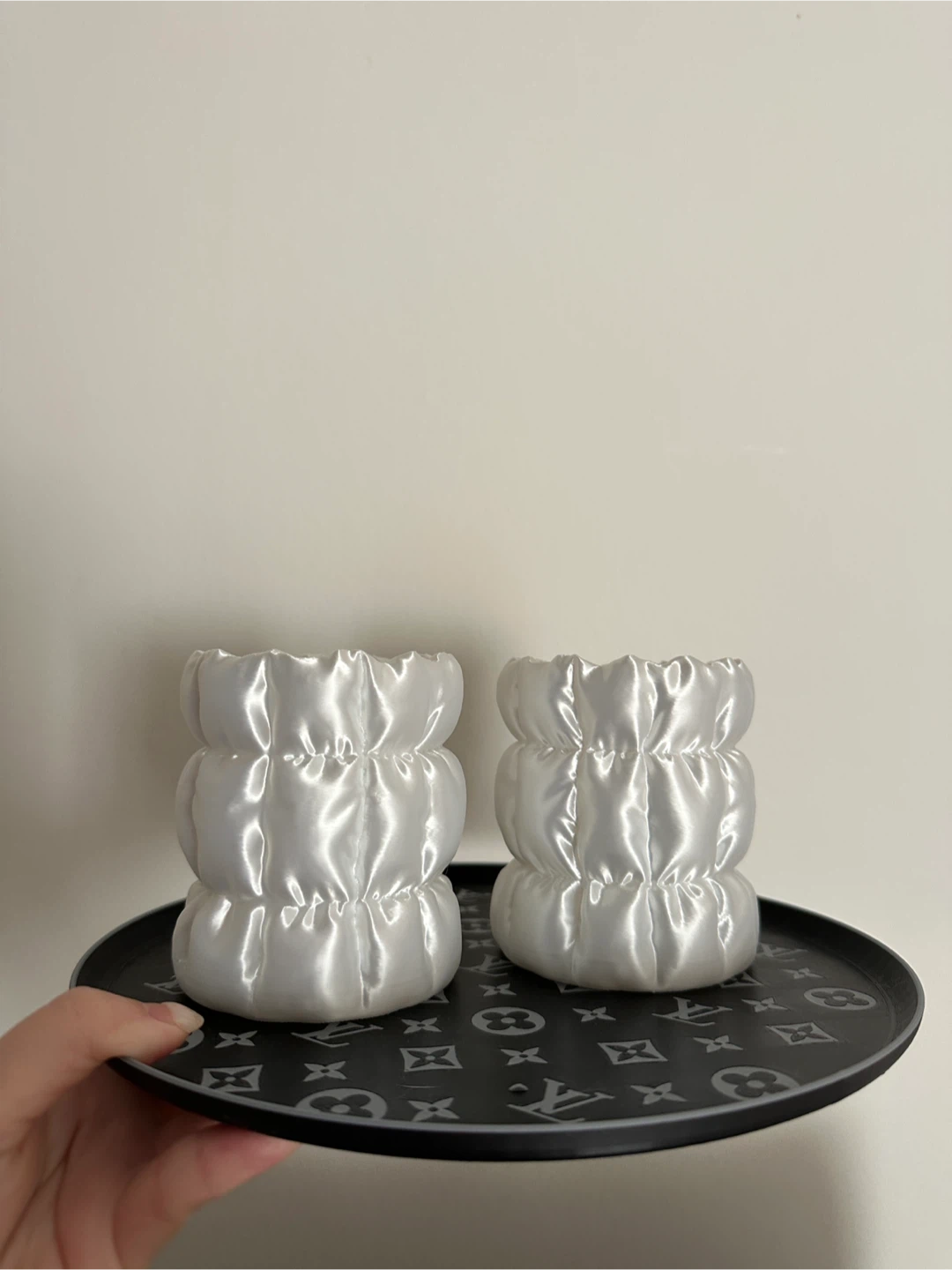 White Puffy Storage Containers